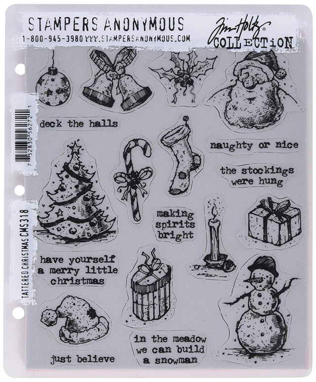Stamper's Anonymous / Tim Holtz - Cling Mounted Rubber Stamp Set - Tattered  Christmas